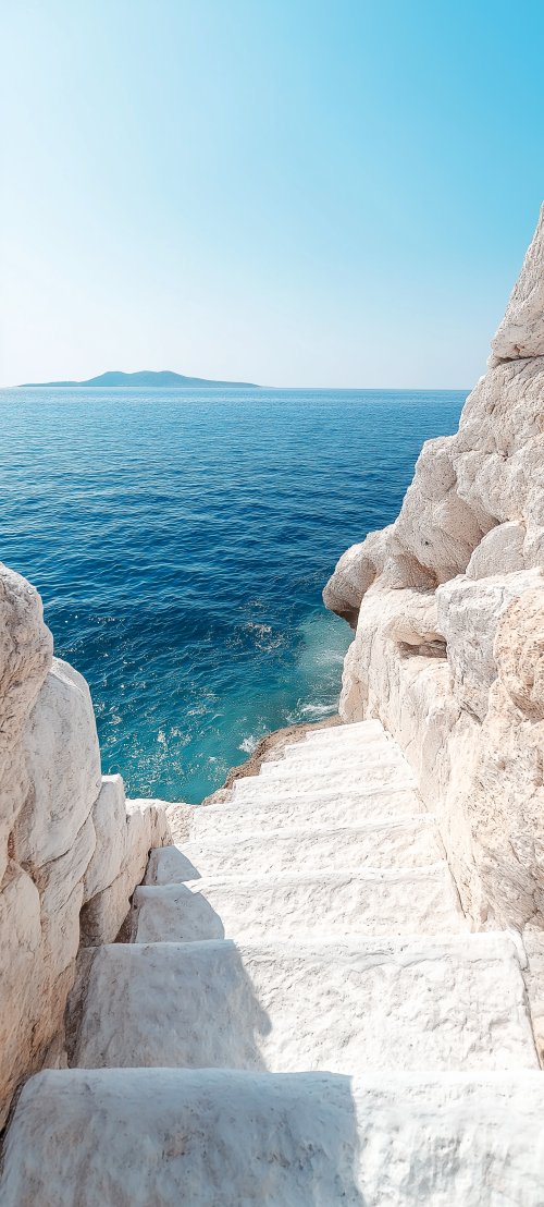 Coastal Stone Stairway View