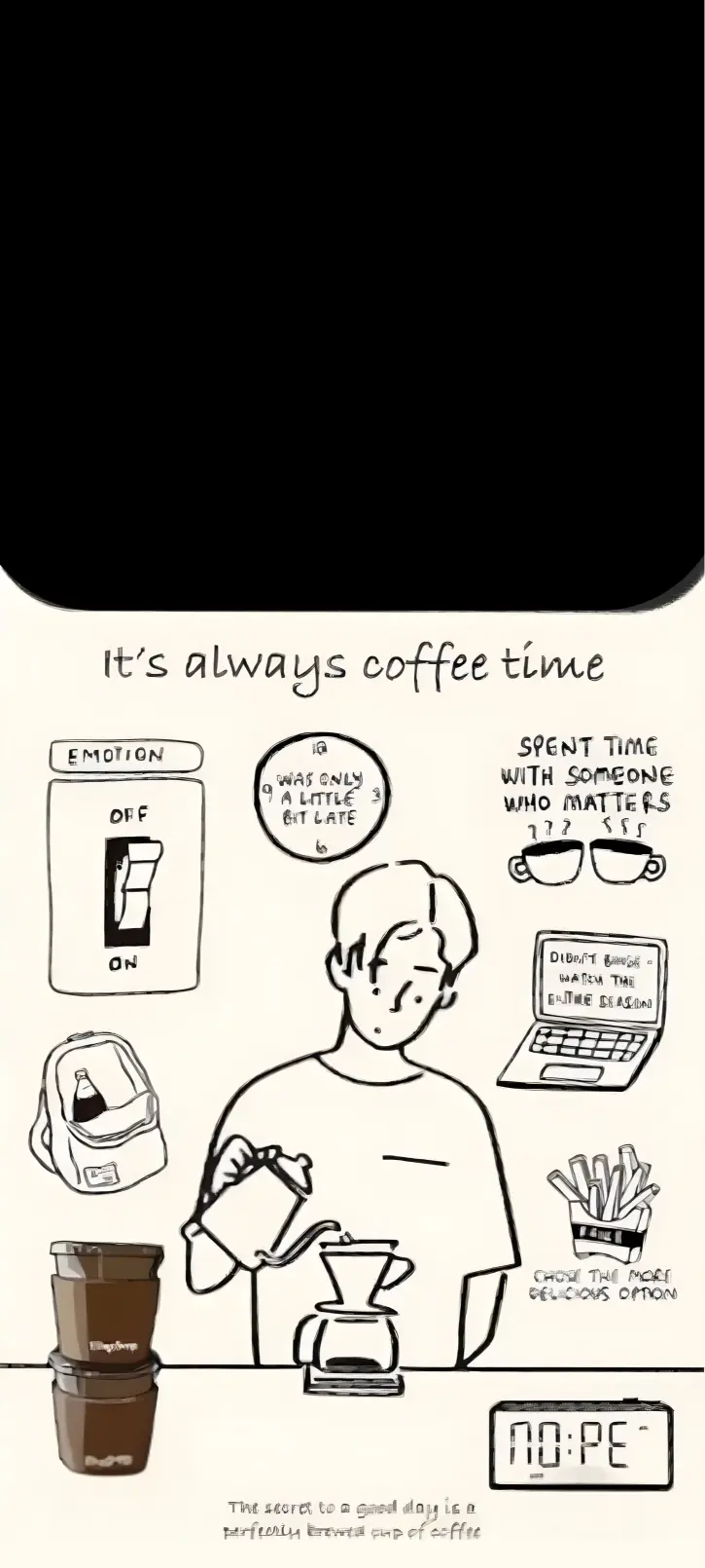 Coffee Time Doodle - Related OpersCraft wallpaper