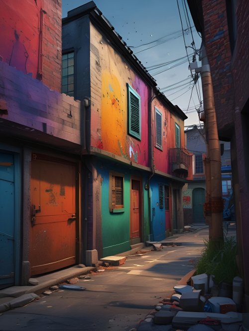 Colorful Alleyway Buildings - Related OpersCraft wallpaper