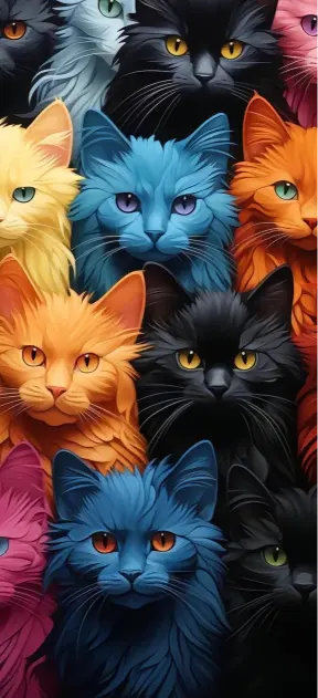 Colorful Cats Portrait - Related OpersCraft wallpaper