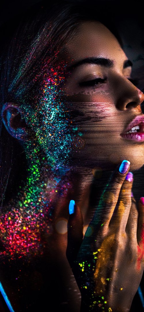 Colorful Glitter Portrait - Related Tablet wallpaper