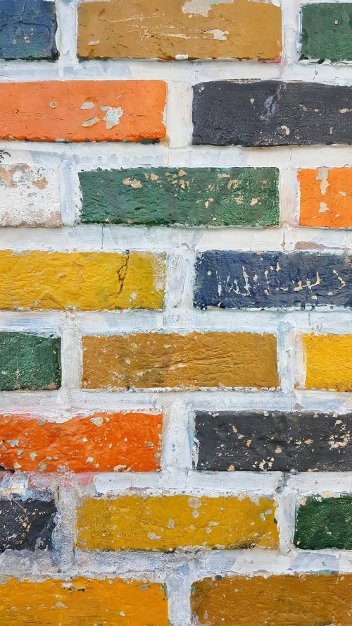 Colorful Painted Brick Wall - Related Darkify wallpaper