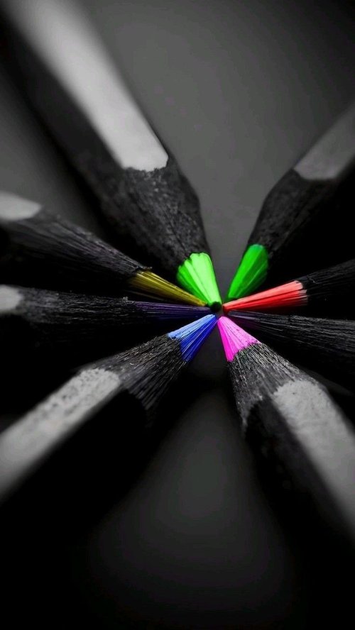 Colorful Pencil Point Circle - Related Darkify wallpaper
