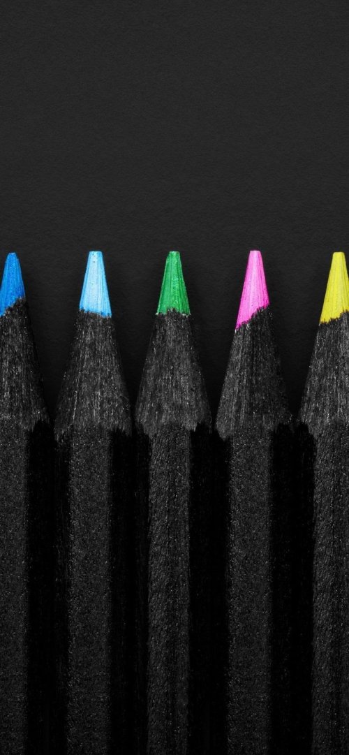 Colorful Pencil Tips on Black - Related Darkify wallpaper