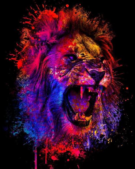 Colorful Roaring Lion Art - Related OpersCraft wallpaper