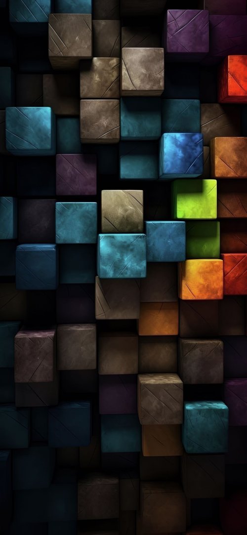 Colorful Wooden Block Pattern - Related OpersCraft wallpaper