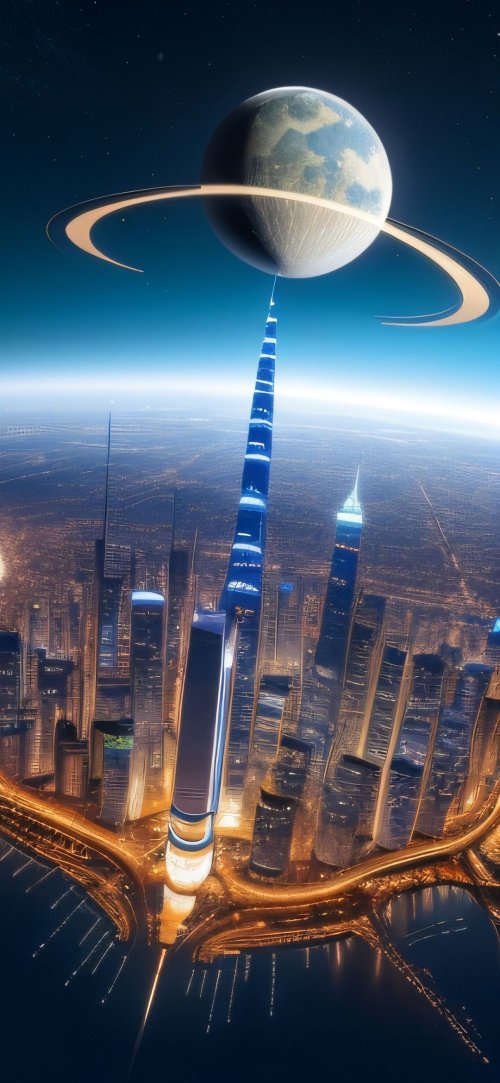 Cosmic Cityscape Panorama - Related OpersCraft wallpaper