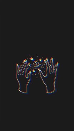 Cosmic Hands Glitch Art
