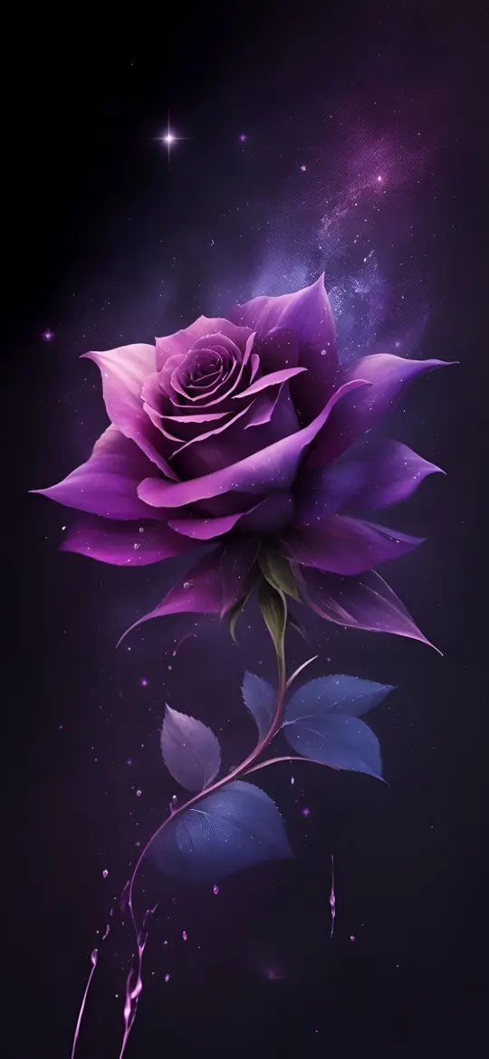 Cosmic Purple Rose Bloom - Related StockWalls wallpaper