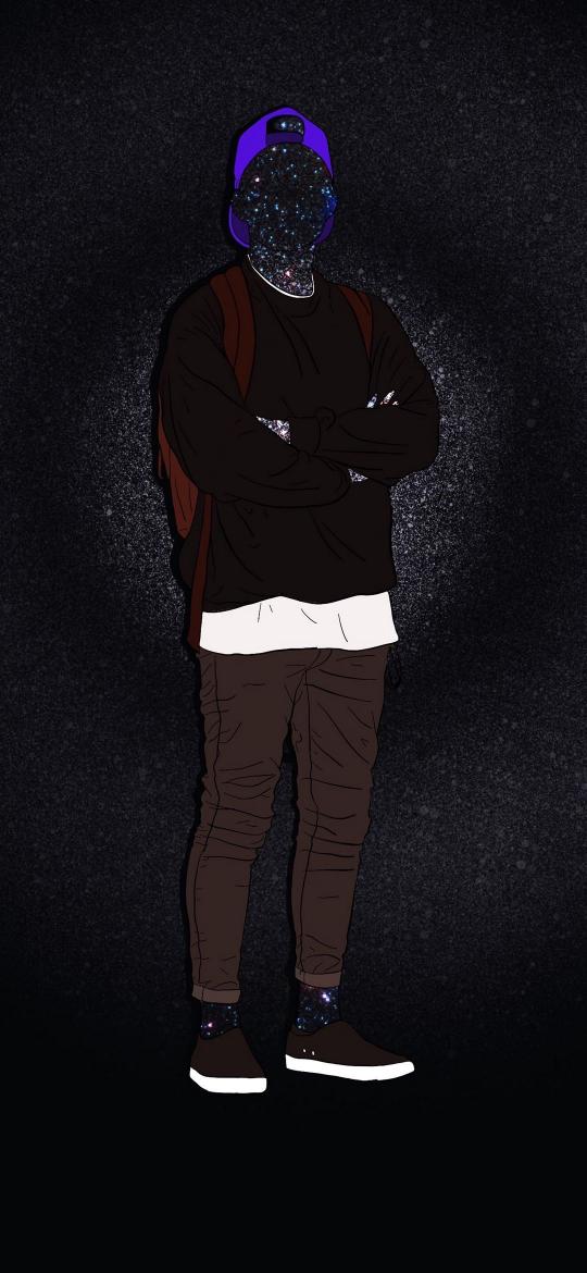 Cosmic Silhouette Portrait