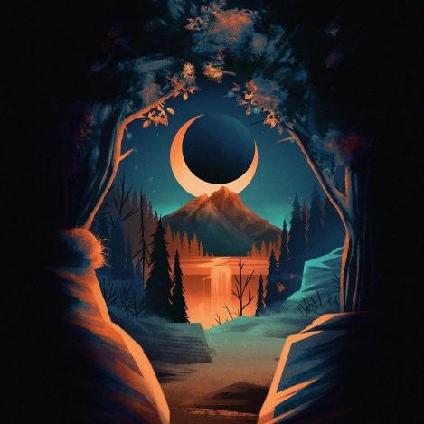 Crescent Moon Mountain View - Related StockWalls wallpaper