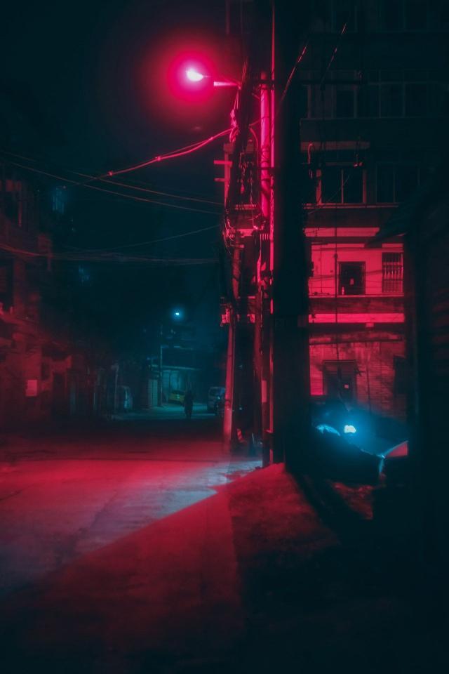 Crimson Alleyway Nightscape - Related OpersCraft wallpaper