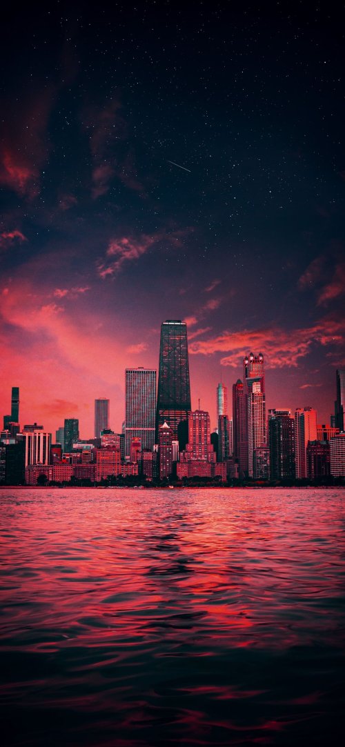Crimson City Nightscape