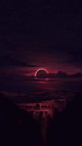 Crimson Eclipse Nightscape - Related OpersCraft wallpaper