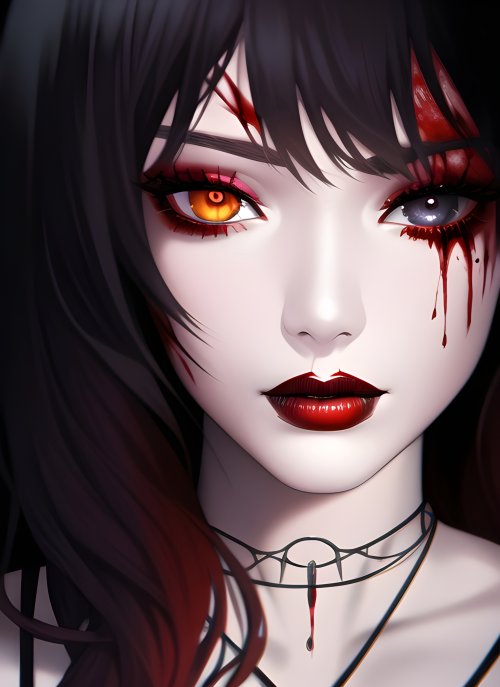 Crimson Gaze Portrait - gothic Wallpaper