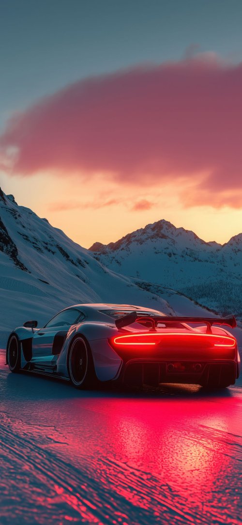 Crimson Lights Snowy Peaks - Related OpersCraft wallpaper