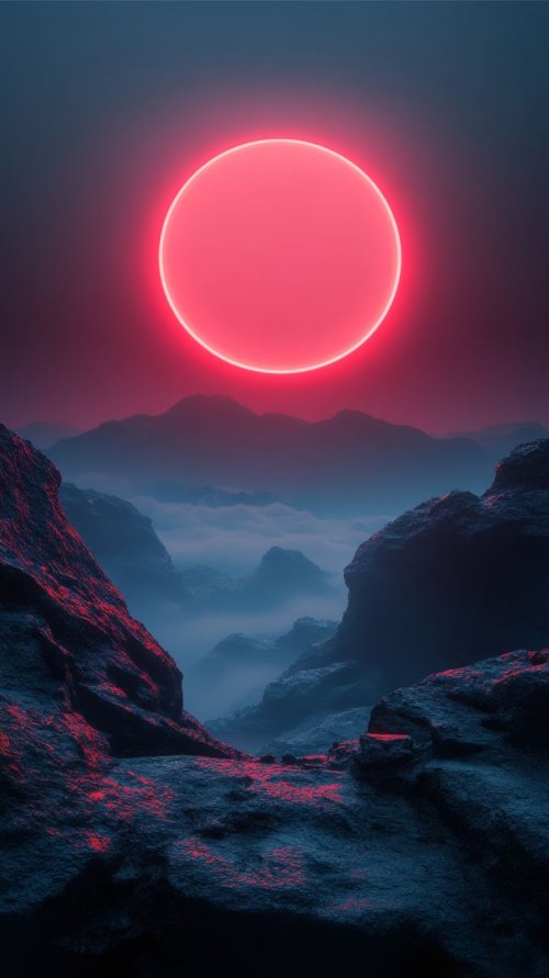 Crimson Moon Mountainscape - Related OpersCraft wallpaper