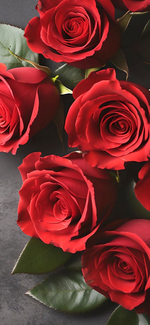 Crimson Rose Bouquet - floral Wallpaper