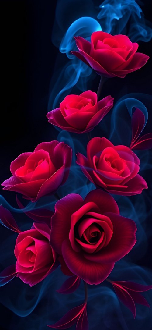 Crimson Roses with Blue Smoke - Related OpersCraft wallpaper