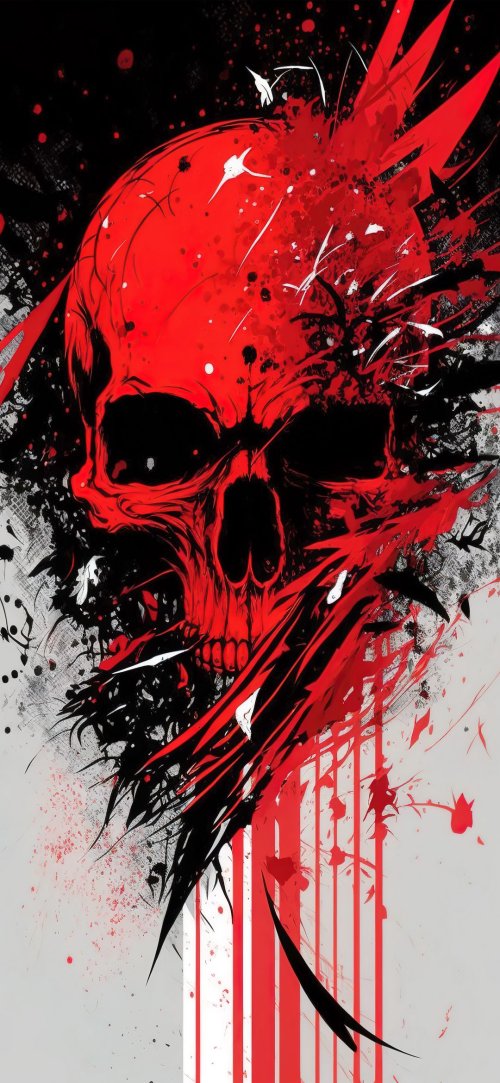 Crimson Skull Abstract - Related StockWalls wallpaper
