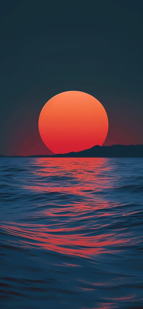 Crimson Sunset Ocean