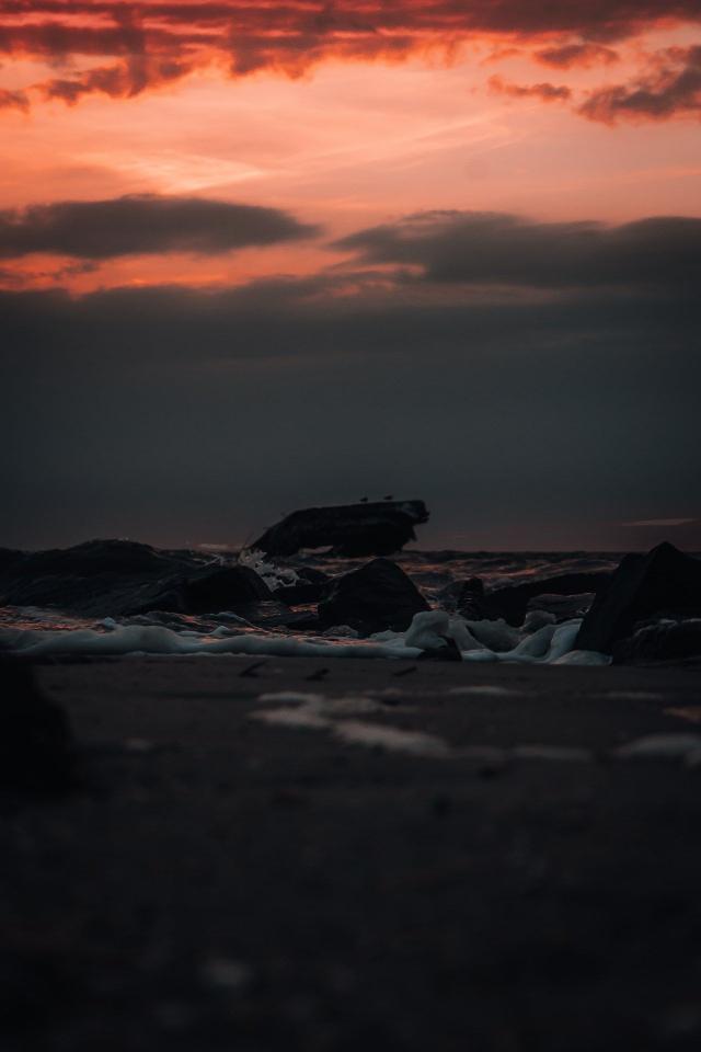 Crimson Sunset Seascape - Related OpersCraft wallpaper