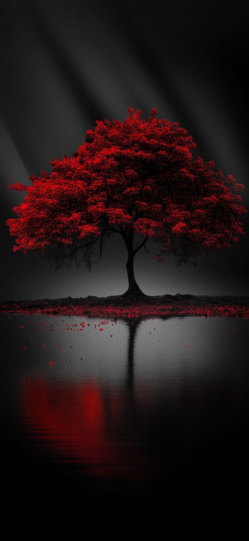 Crimson Tree Reflection - Related OpersCraft wallpaper