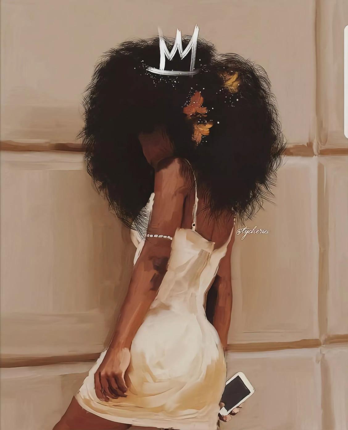 Crowned Afro Beauty - girl Wallpaper