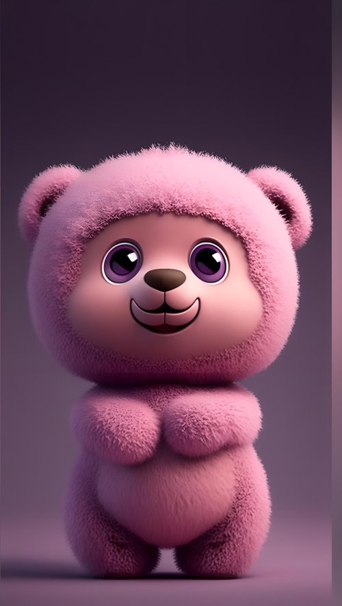 Cute Pink Teddy Bear - Related OpersCraft wallpaper