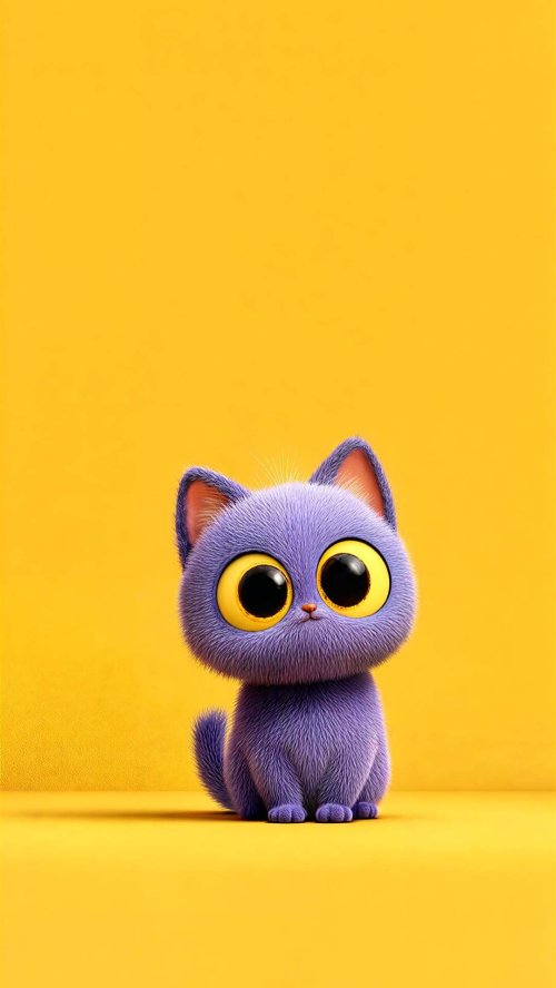 Cute Purple Kitten