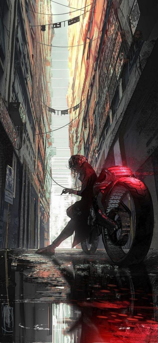Cyberpunk Alley Rider - Related OpersCraft wallpaper