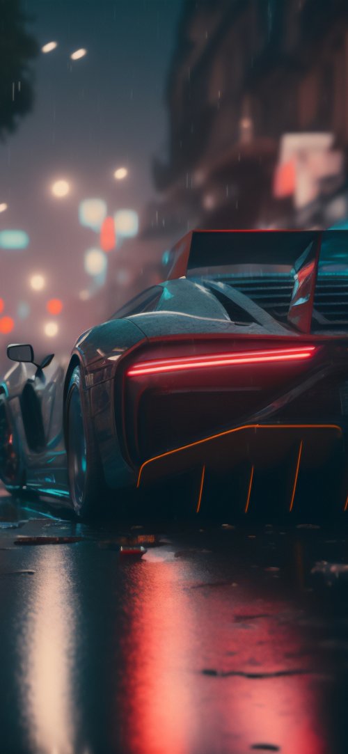 Cyberpunk Car in Rain - Related OpersCraft wallpaper
