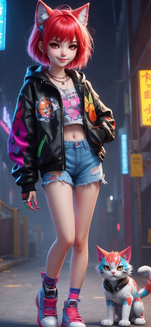 Cyberpunk Cat Girl - dope Wallpaper