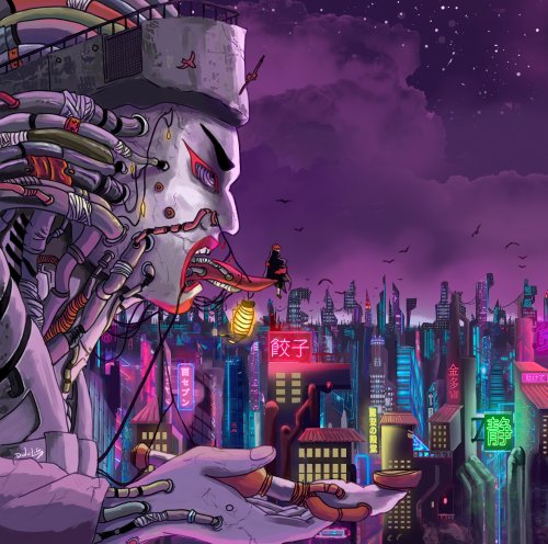Cyberpunk Deity Cityscape - Related OpersCraft wallpaper