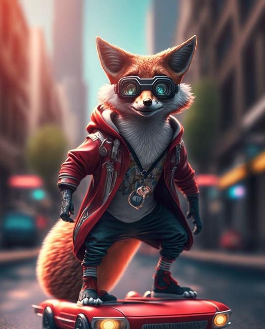 Cyberpunk Fox on Car - Related Darkify wallpaper