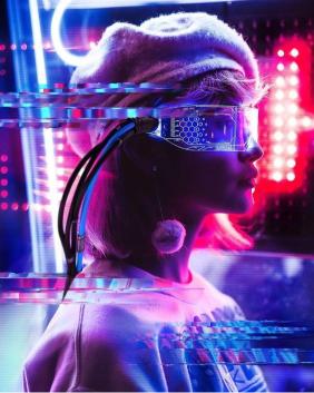 Cyberpunk Girl with VR - Related OpersCraft wallpaper