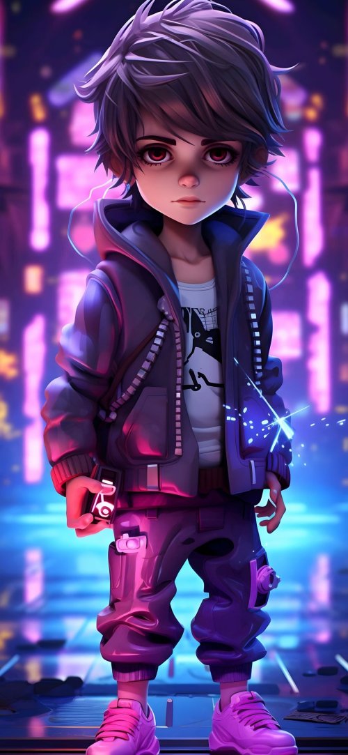 Cyberpunk Kid Neon - dope Wallpaper