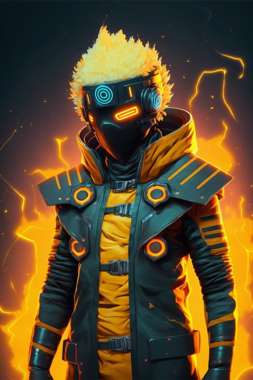 Cyberpunk Lightning Warrior - Related StockWalls wallpaper