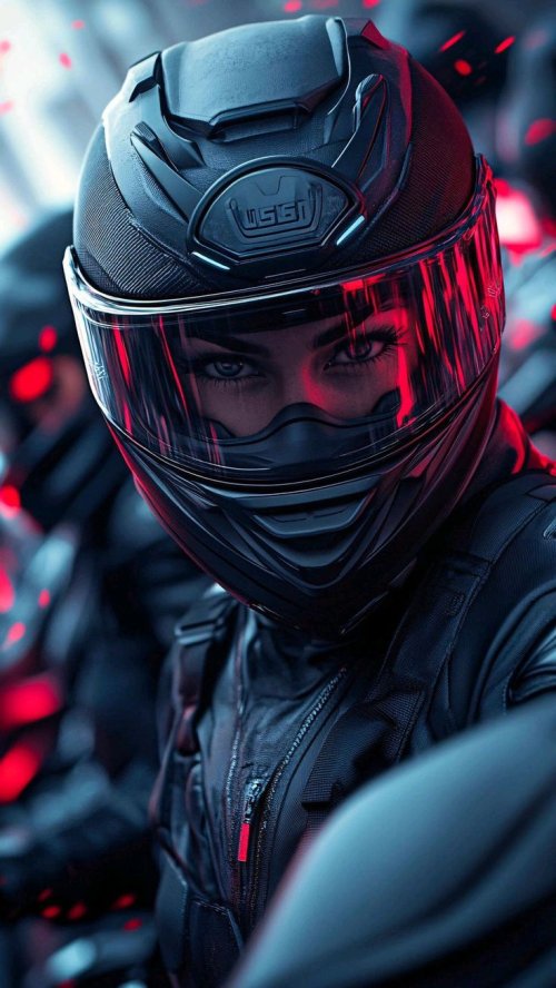 Cyberpunk Motorcycle Rider - Related StockWalls wallpaper