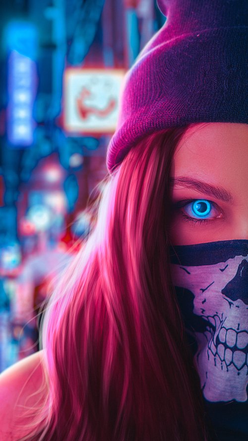 Cyberpunk Neon Portrait - Related OpersCraft wallpaper