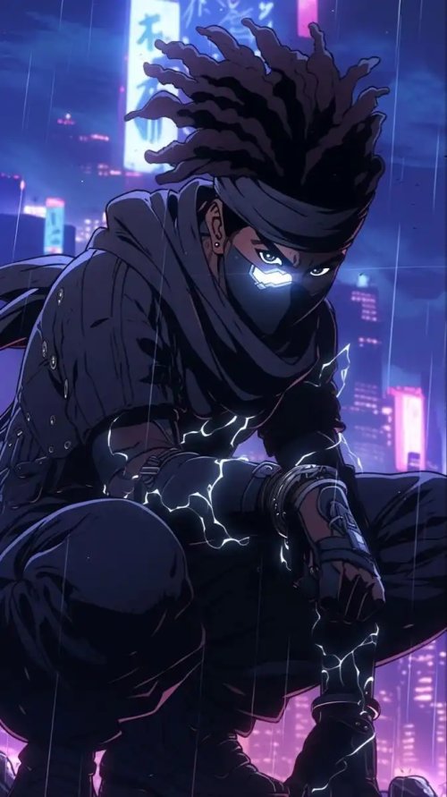 Cyberpunk_Ninja_in_Rain - Related OpersCraft wallpaper