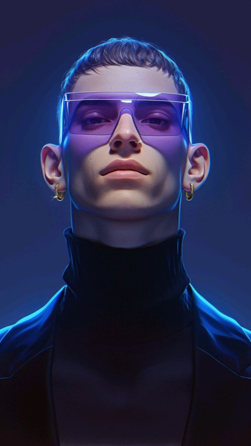 Cyberpunk Portrait in Blue - Related OpersCraft wallpaper
