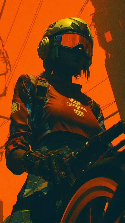 Cyberpunk Rider Portrait - Related Tablet wallpaper