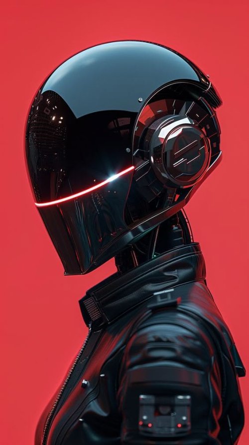 Cyberpunk Robot on Red