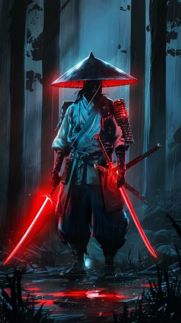 Cyberpunk Samurai in Rain - Related OpersCraft wallpaper