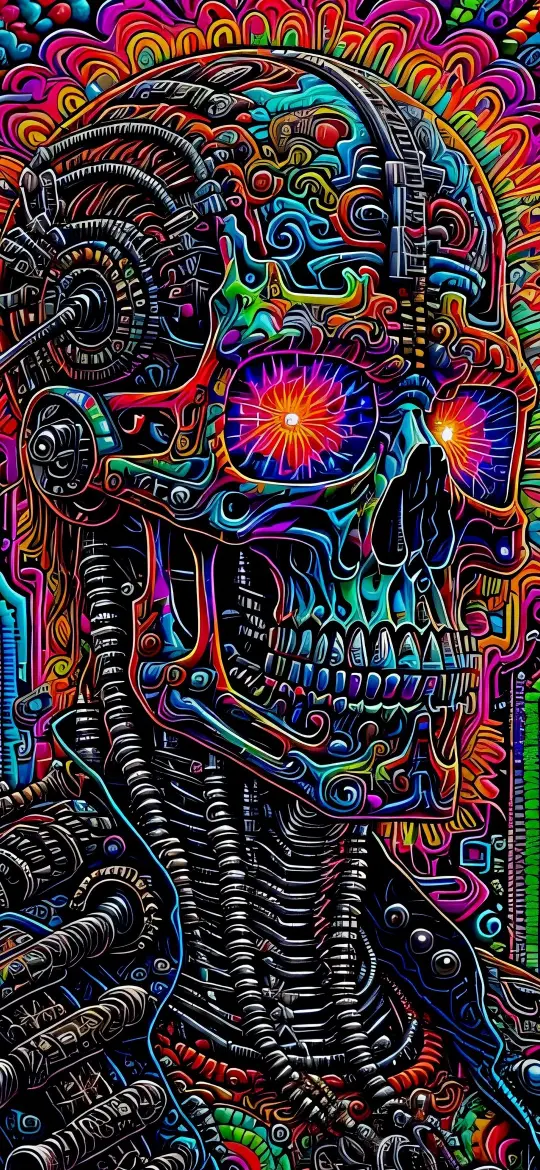 Cyberpunk Skull Explosion - Related OpersCraft wallpaper