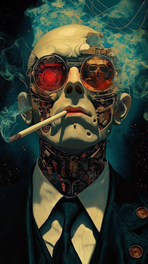 Cyberpunk Smoker Portrait - Related Tablet wallpaper