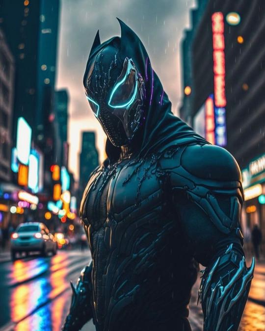 Cyberpunk Vigilante in City - Related Desktop & Laptop wallpaper