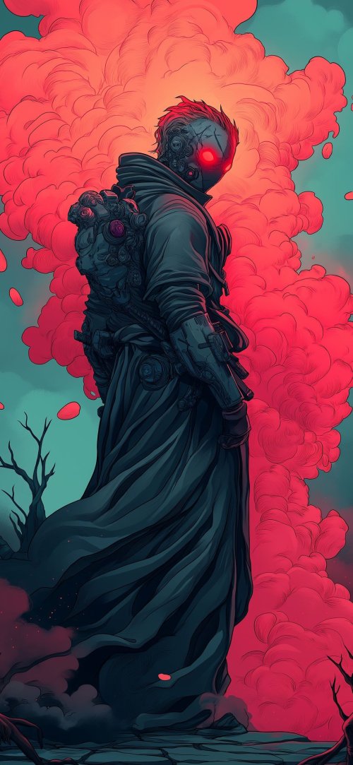 Cyberpunk Warrior Red Smoke - Related OpersCraft wallpaper