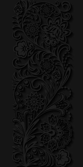 Dark Floral Ornament - floral Wallpaper